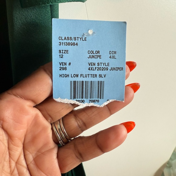 #523 DB Studio Celebrate Flutter Satin Ruffle Dress size 12 NWT - Picture 3 of 14